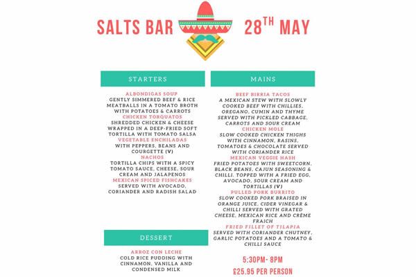 Salts Bar Mexican Night Menu